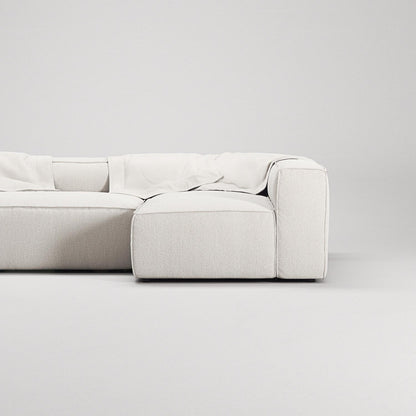 Decotique Grand 4-Seater Sofa Divan Open End With Footstool Right Steam/ White