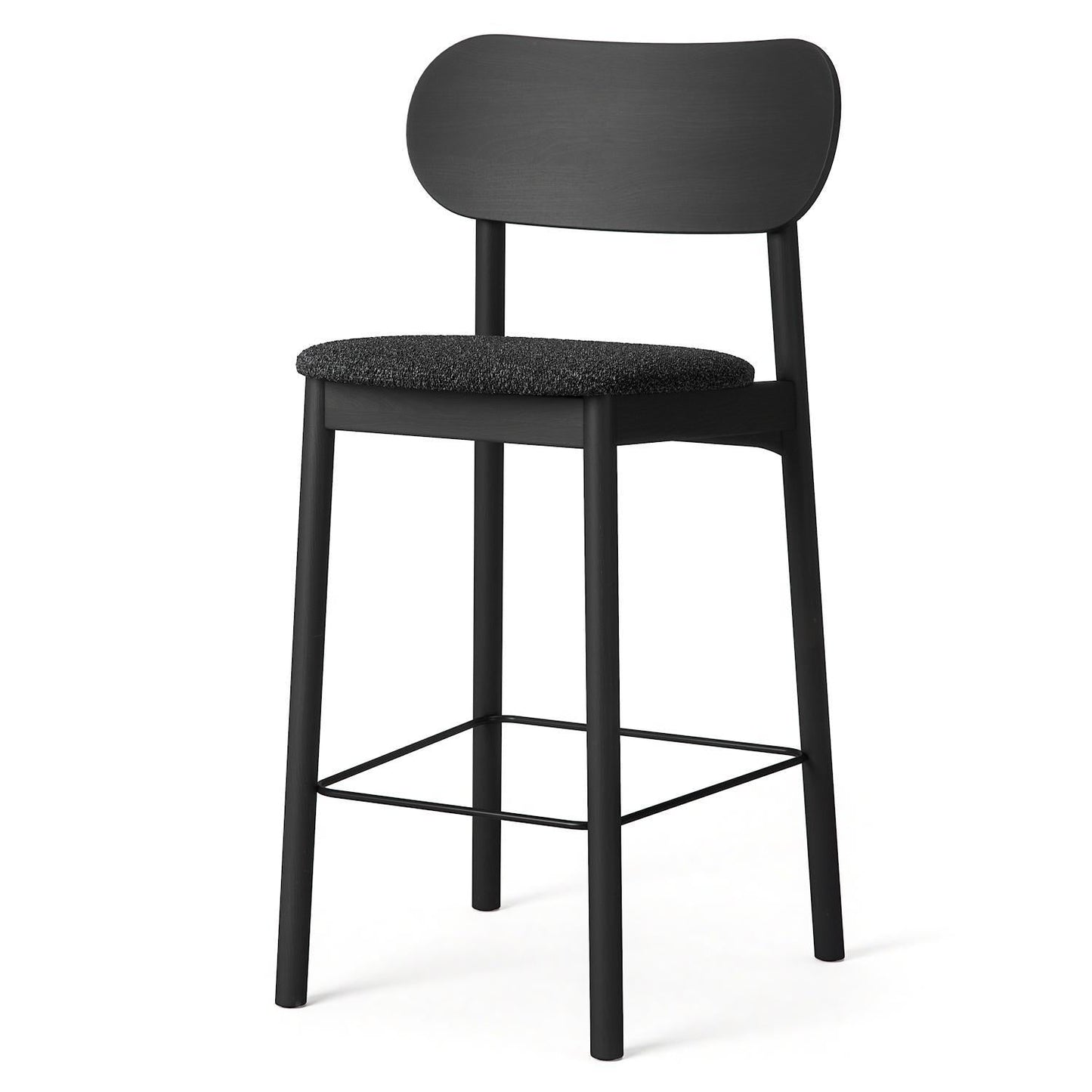 Decotique Elephant Barstool Black/ Anthracite Gray Bouclé