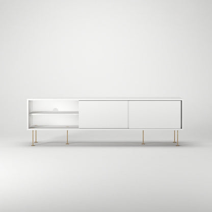 Decotique Vogue TV Bench with Legs 180 White/Brass