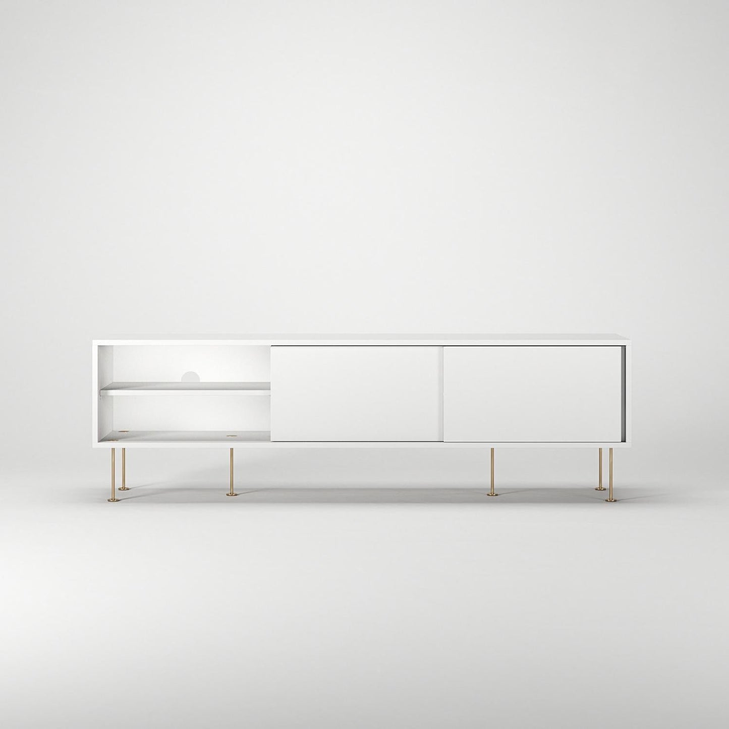 Decotique Vogue TV Bench with Legs 180 White/Brass