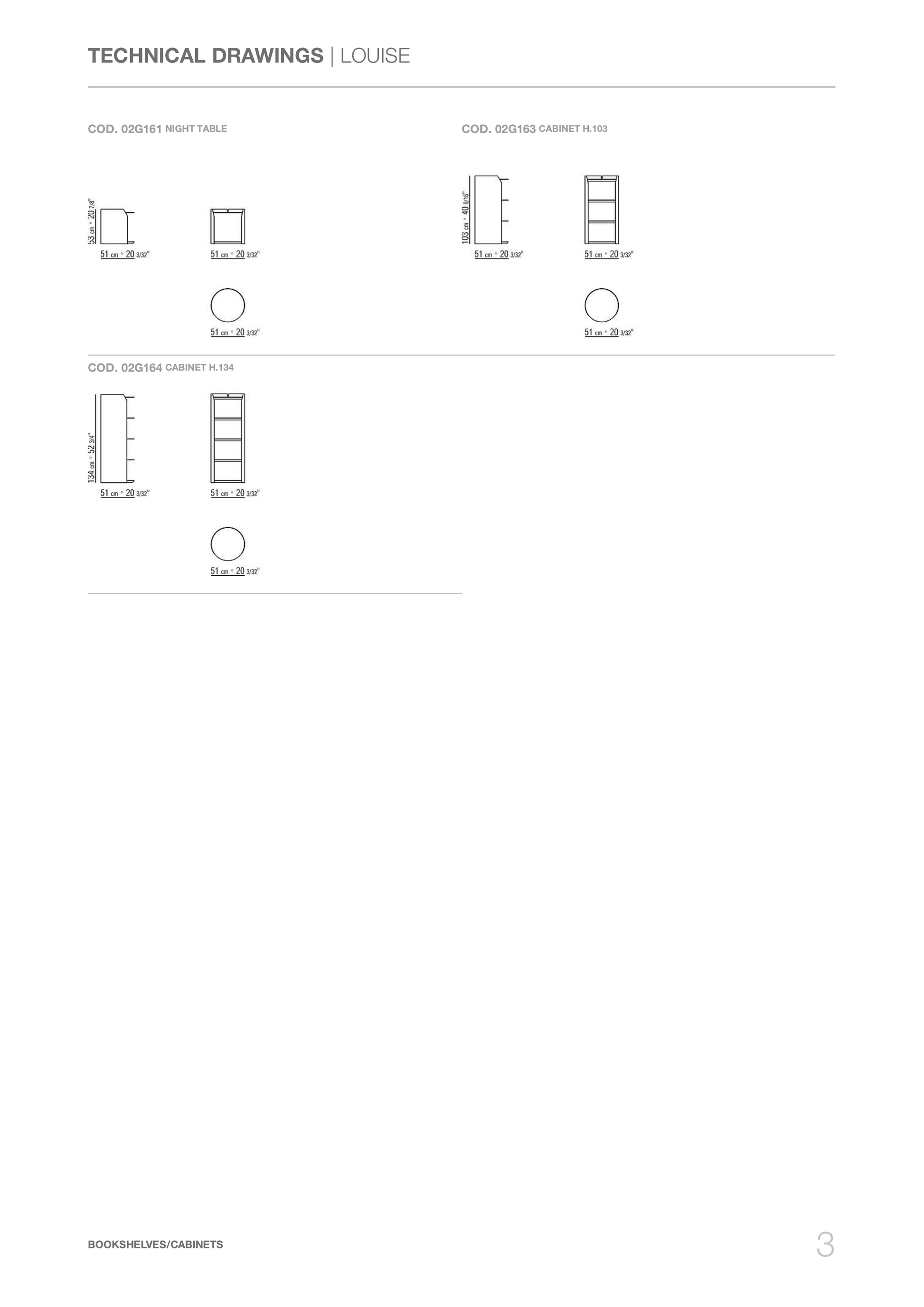 LOUISE Cabinet Technical Drawing