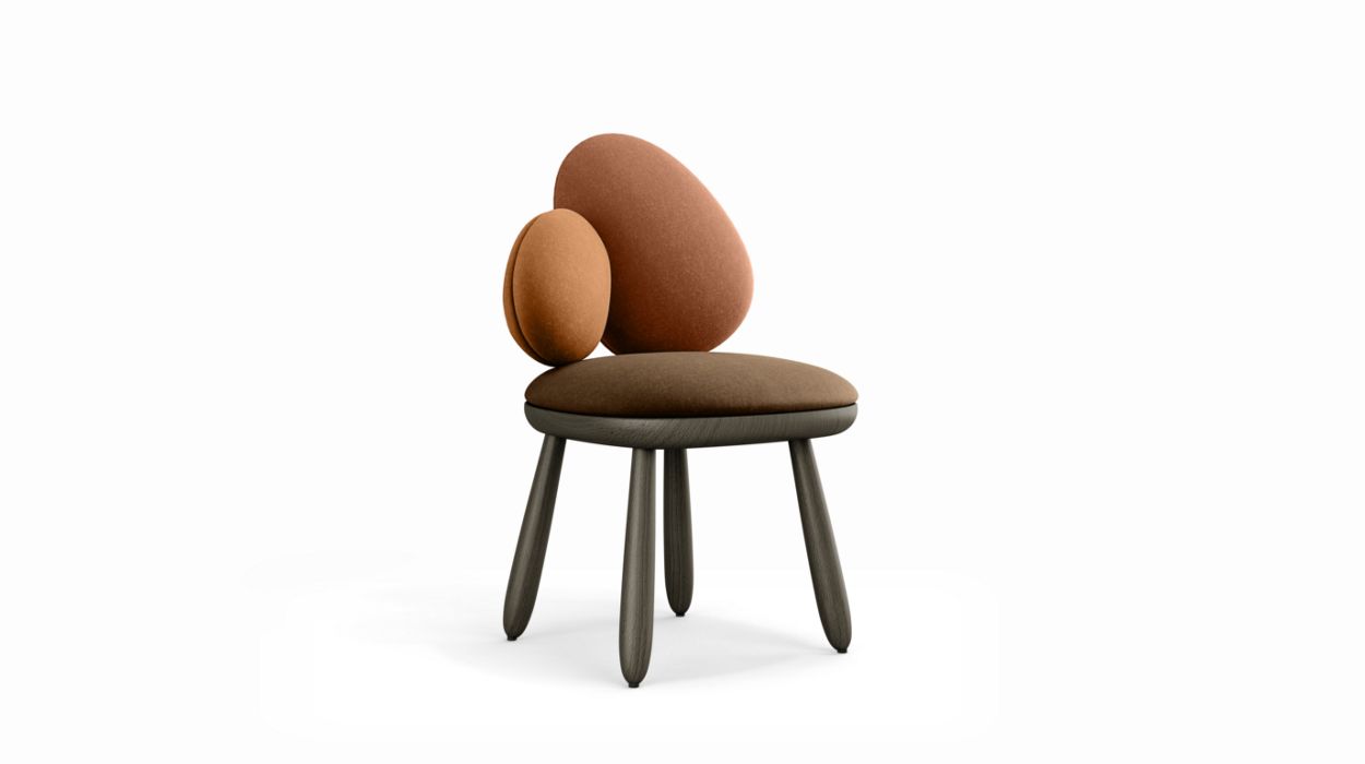 Cairn Chair by Roche Bobois #harmony 2 (Rouille) / Beech : Grigio Plumbeo