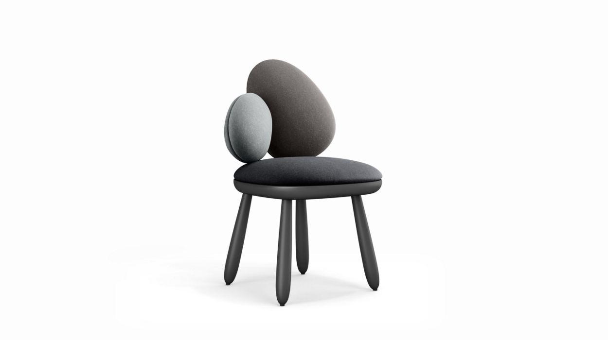 Cairn Chair by Roche Bobois #harmony 3 (grey) / Lacquer : Anthracite