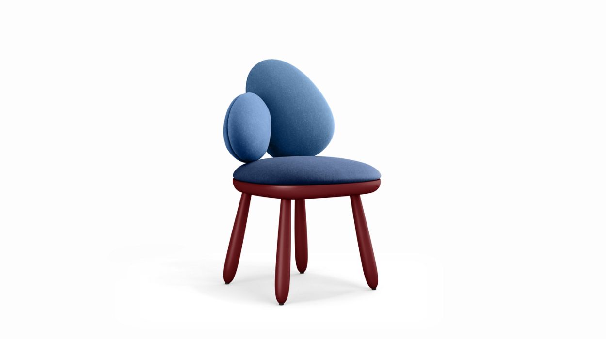 Cairn Chair by Roche Bobois #harmony 4 (blue) / Lacquer : Red