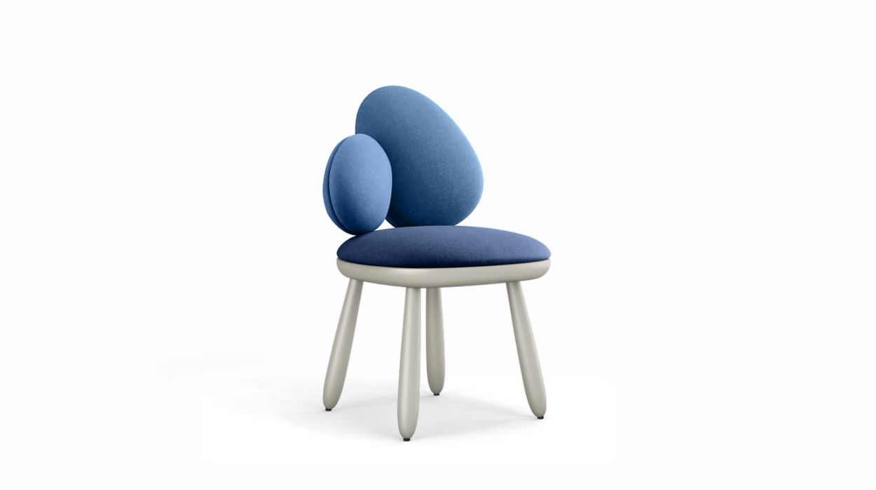 Cairn Chair by Roche Bobois #harmony 4 (blue) / Lacquer : Ecru
