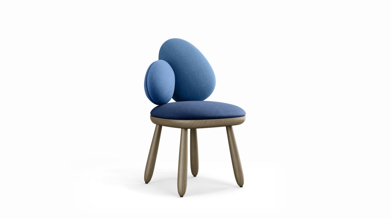 Cairn Chair by Roche Bobois #harmony 4 (blue) / Beech : Biscotto