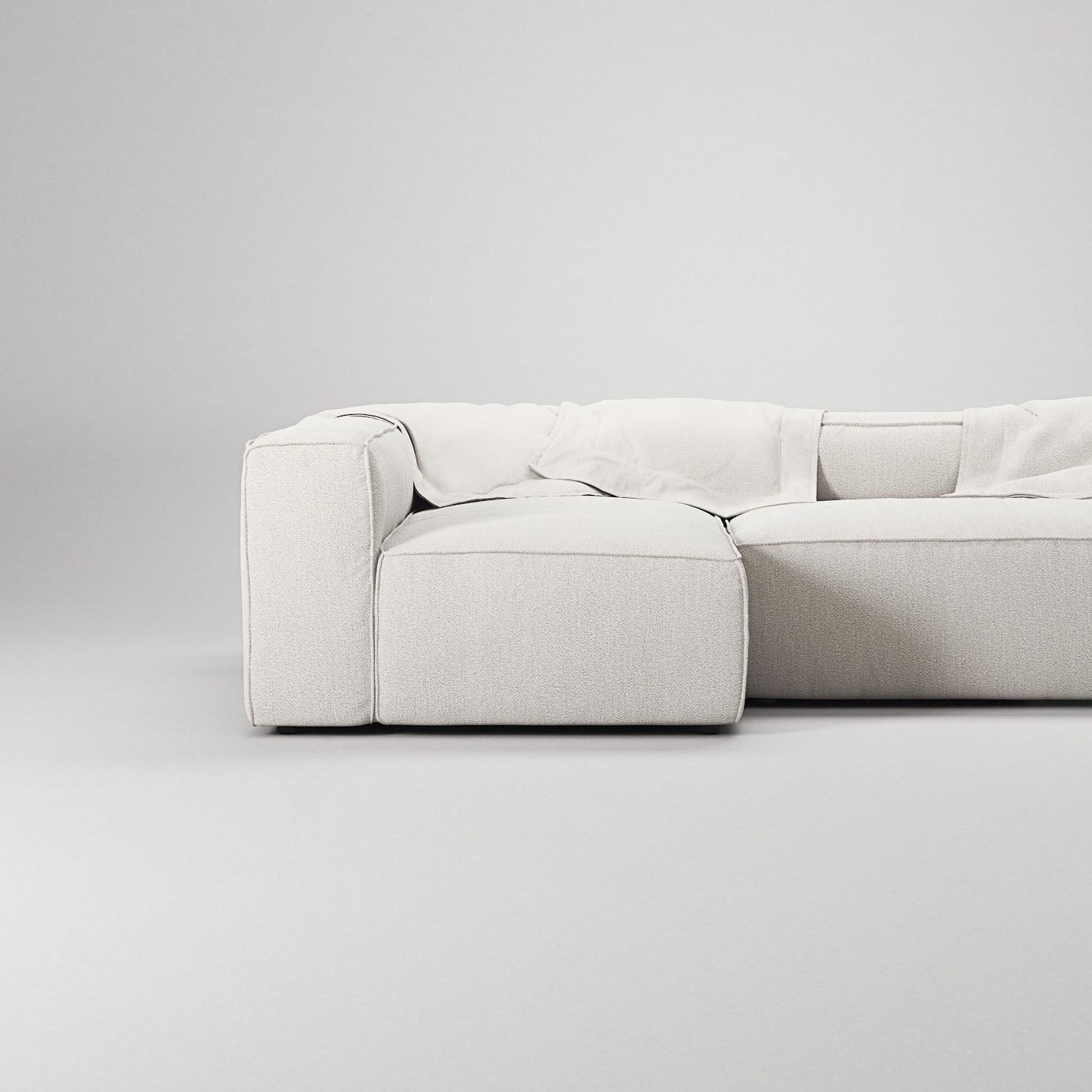 Decotique Grand 4-Seater Sofa Divan Left Steam/ White