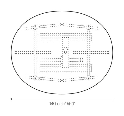 CH337 Dining table by Carl Hansen & Søn #top view#