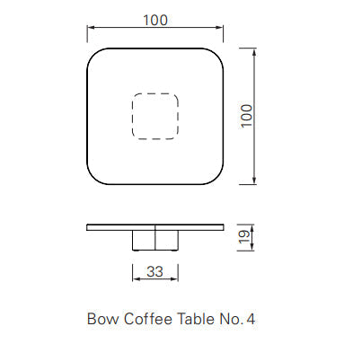 BOW COFFEE TABLE NO. 4 - Square brass coffee table