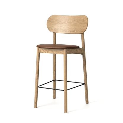 Decotique Elephant Bar Stool Natural Oak/Brown Leather