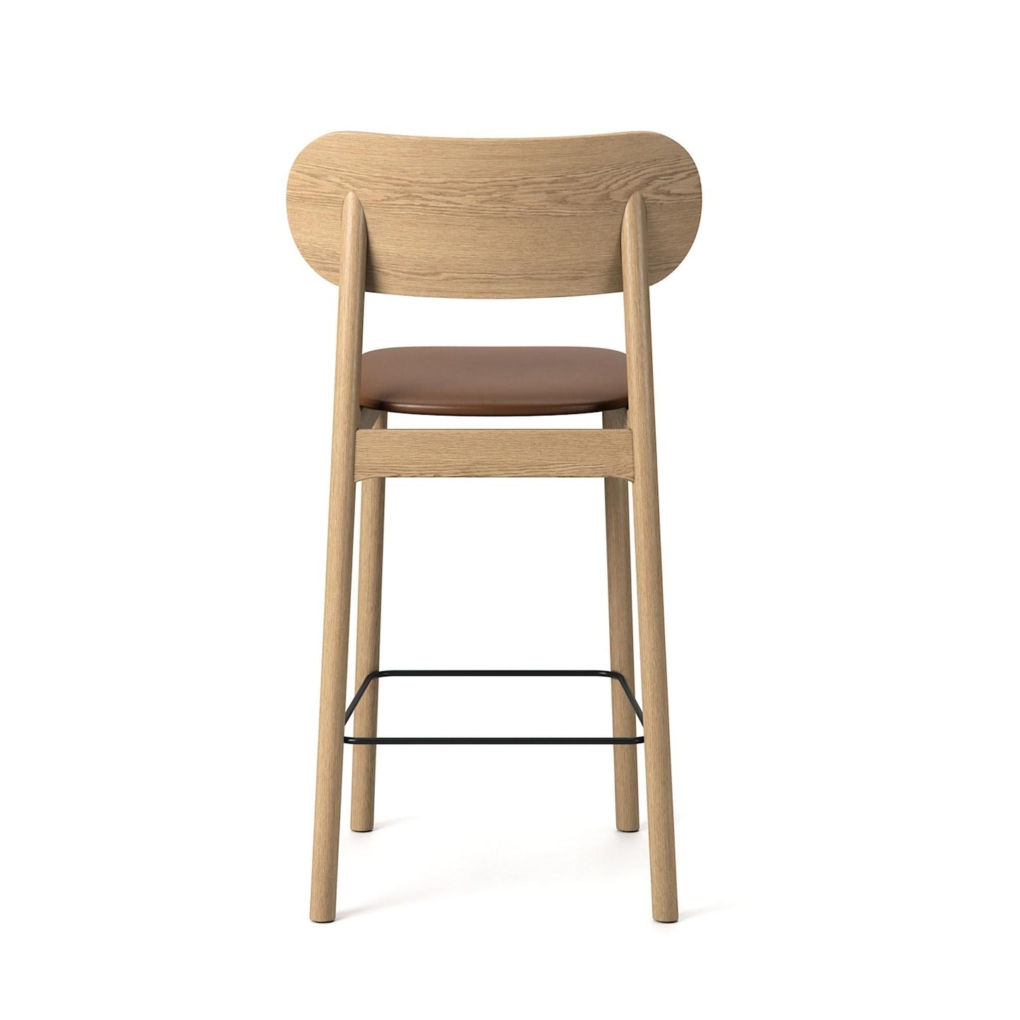 Decotique Elephant Bar Stool Natural Oak/Brown Leather