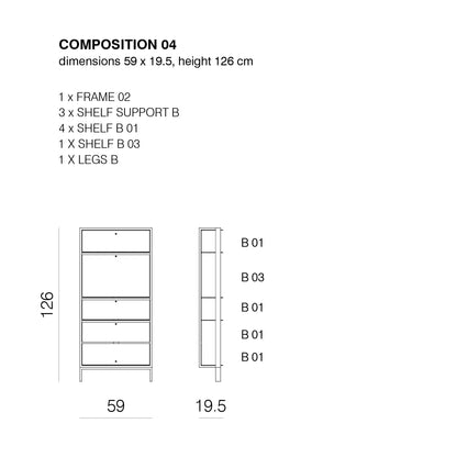 SHTEF - Freestanding aluminium bookcase