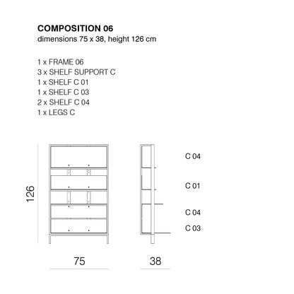 SHTEF - Freestanding aluminium bookcase