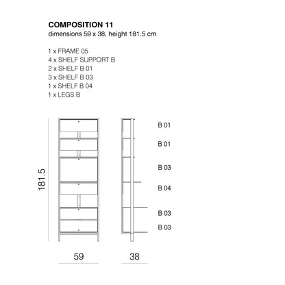 SHTEF - Freestanding aluminium bookcase