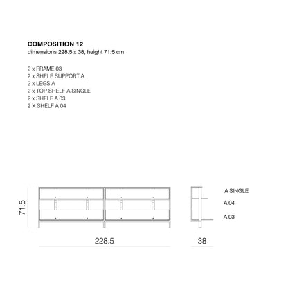 SHTEF - Freestanding aluminium bookcase