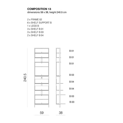 SHTEF - Freestanding aluminium bookcase
