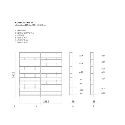 SHTEF - Freestanding aluminium bookcase