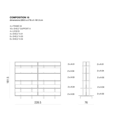 SHTEF - Freestanding aluminium bookcase