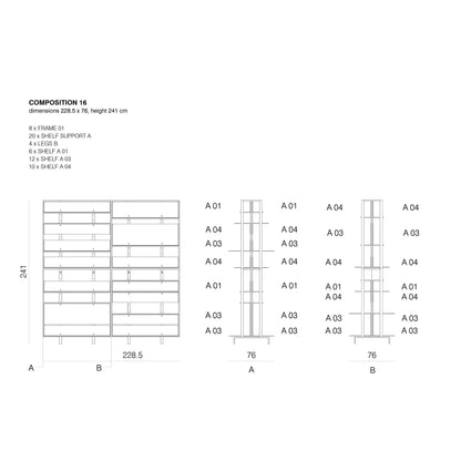 SHTEF - Freestanding aluminium bookcase