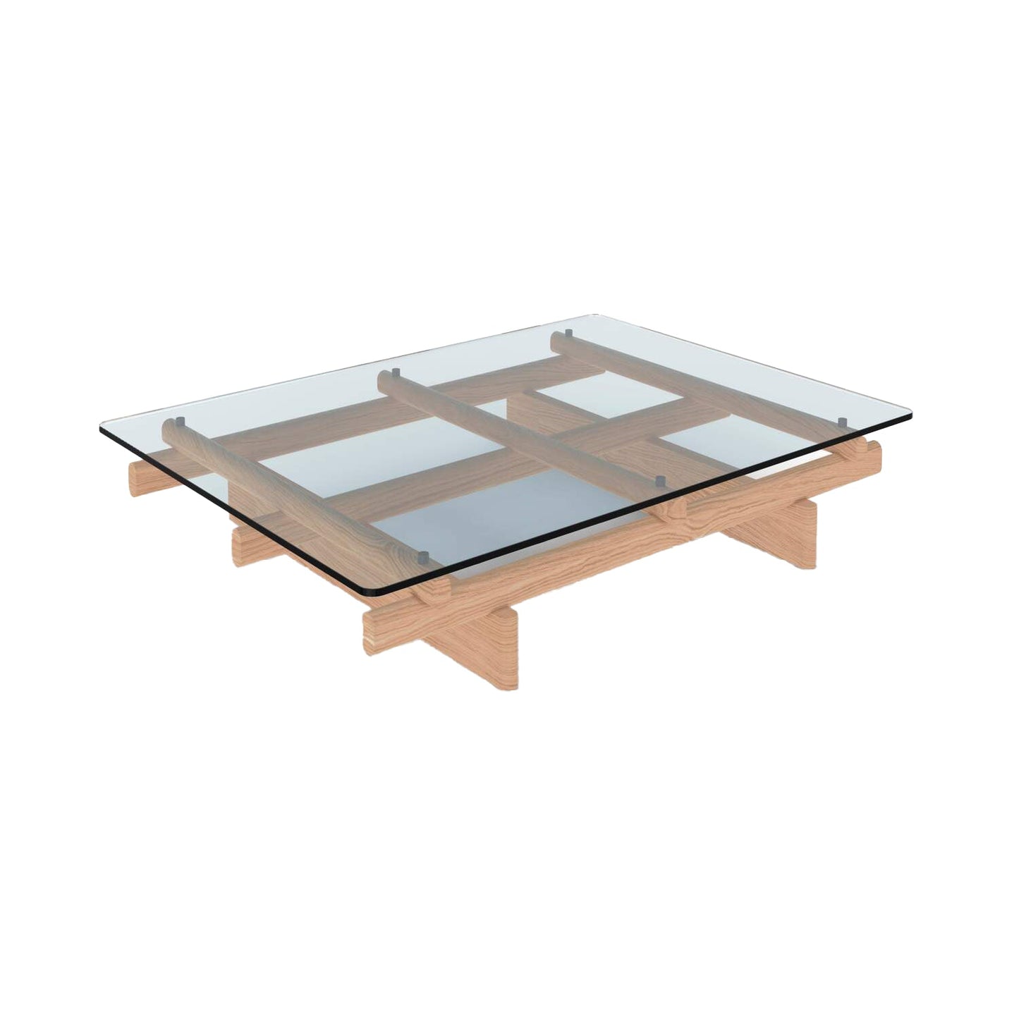 Sengu Ovoid Rectangular Glass Coffee Table