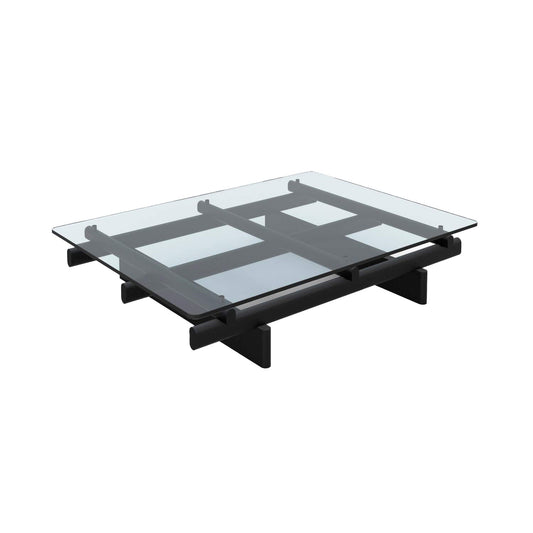 Sengu Ovoid Rectangular Glass Coffee Table