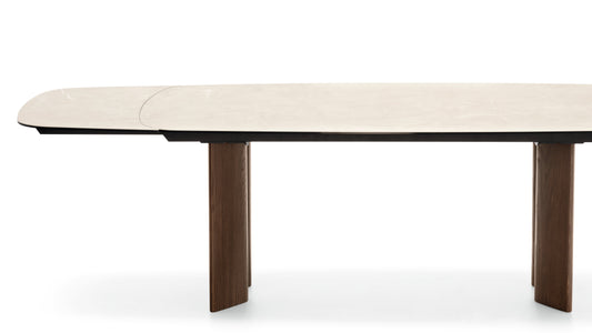 SANDY CS4156-S 165 Extending Table by Calligaris - Ceramic top with teardrop legs