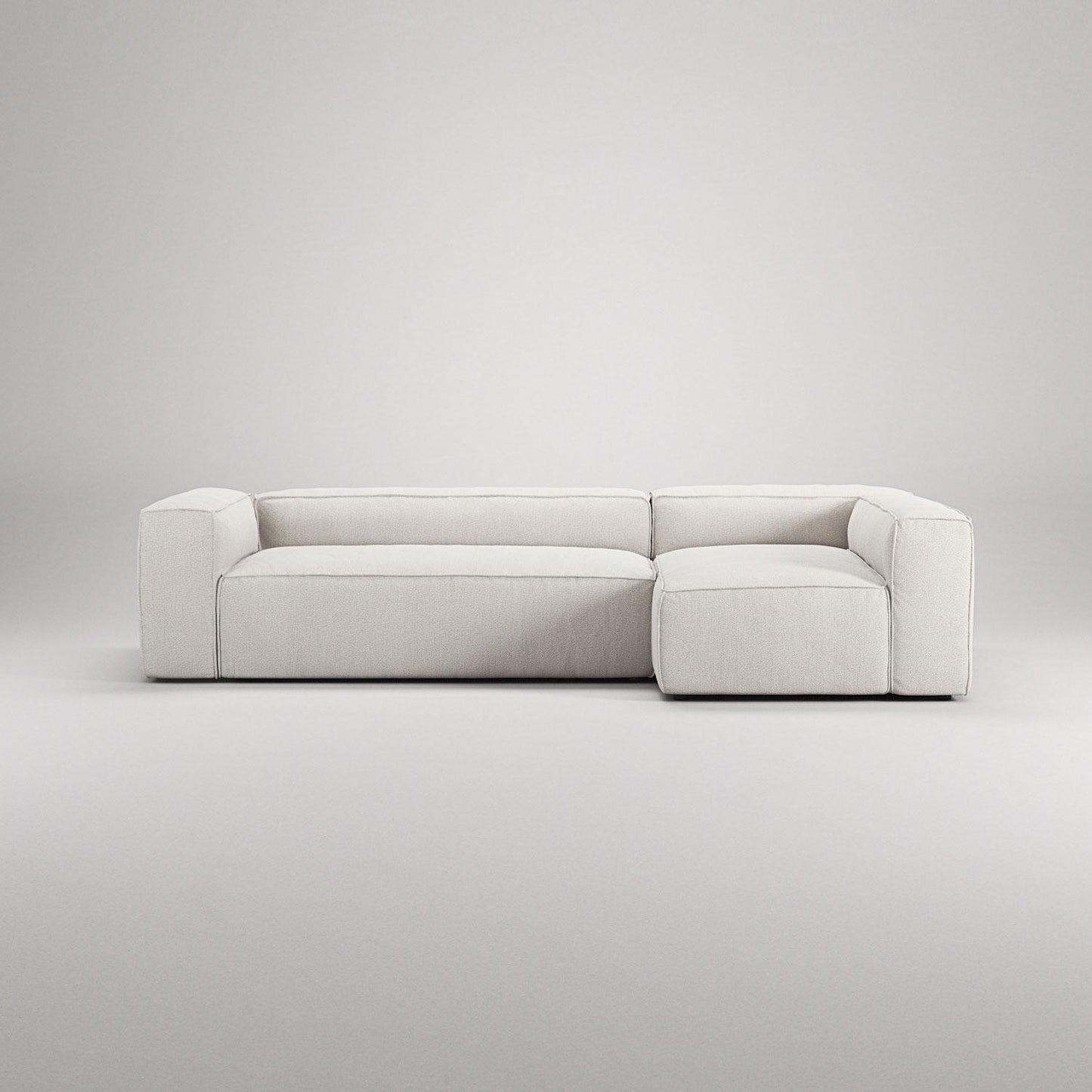 Decotique Grand 4-Seater Sofa Divan Right Steam/ White