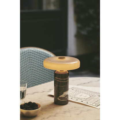Design By Us Trip Portable Lamp Carrara Marble/Glossy Opal