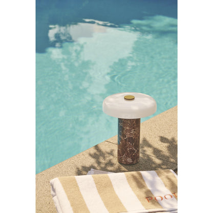 Design By Us Trip Portable Lamp Carrara Marble/Glossy Opal