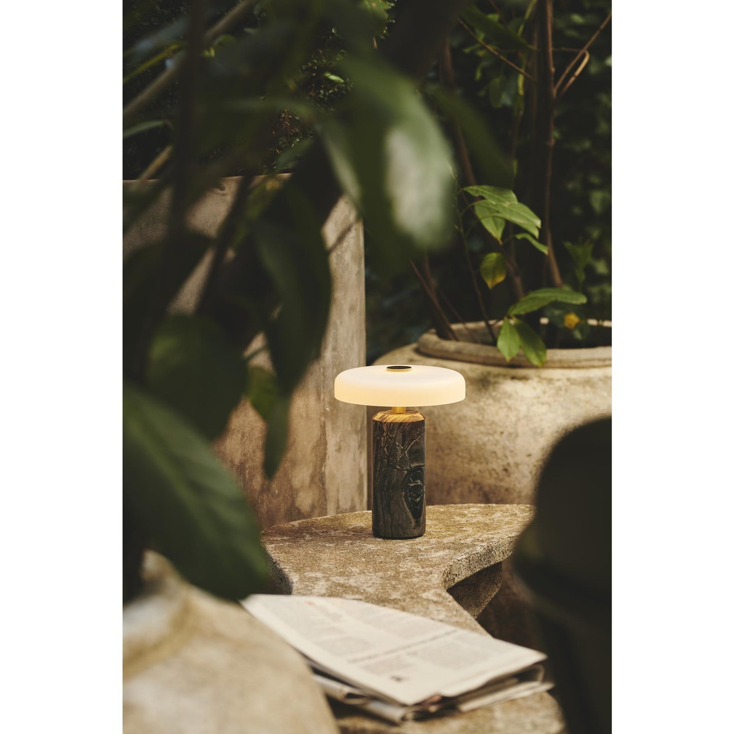 Design By Us Trip Portable Lamp Burgundy Marble/Glossy Opal