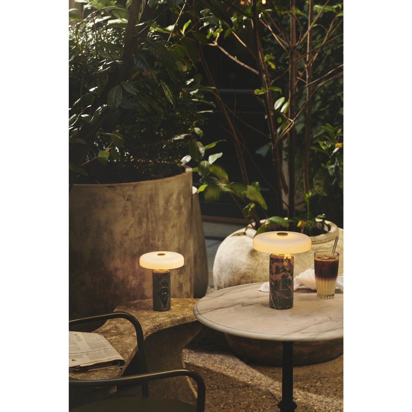 Design By Us Trip Portable Lamp Carrara Marble/Glossy Opal