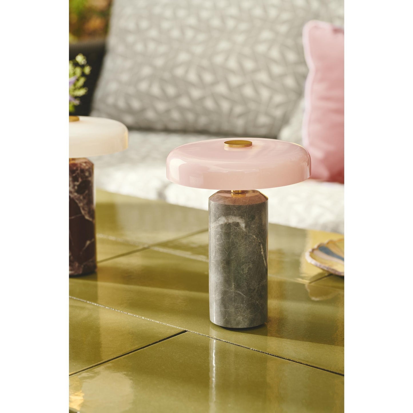 Design By Us Trip No. 2 Portable Lamp Moss Marble/ Amber