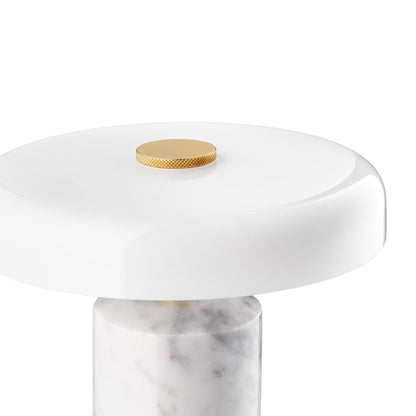 Design By Us Trip Portable Lamp Carrara Marble/Glossy Opal