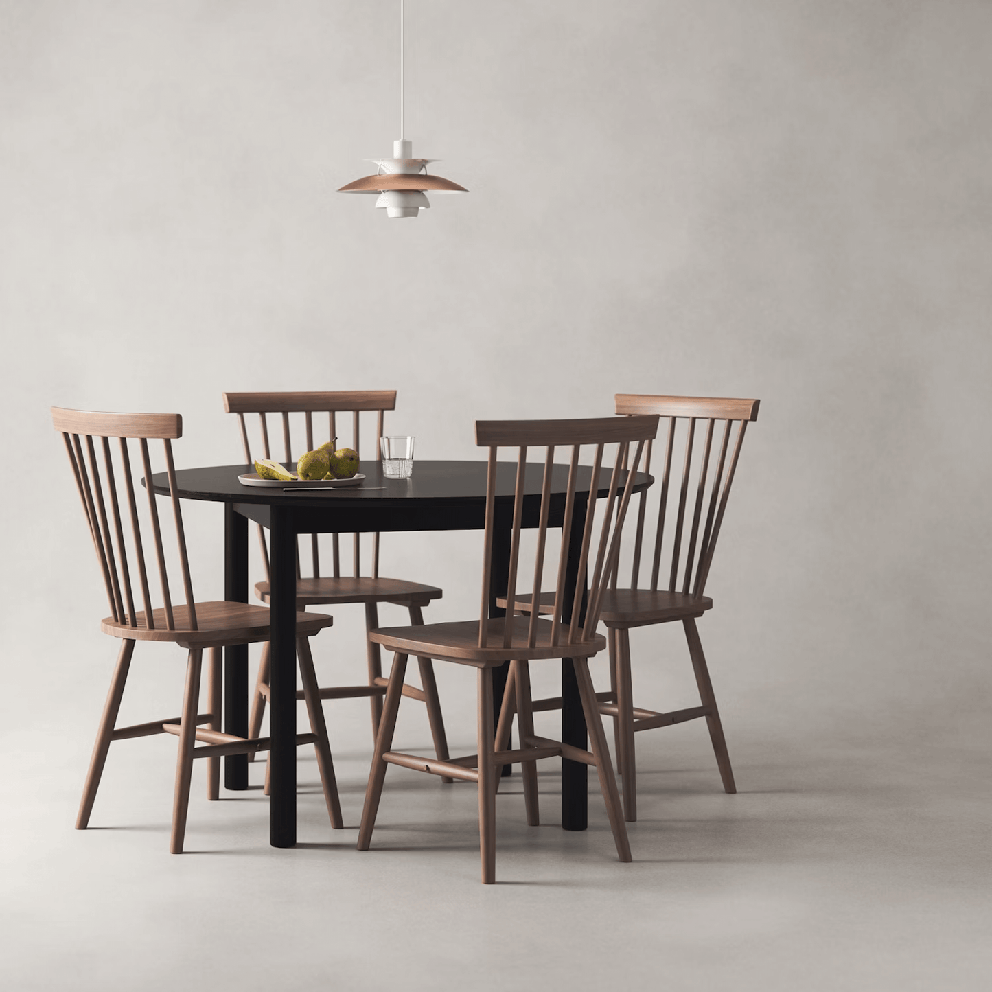 Department Wood Dining Table Ø110 cm Dark Oak
