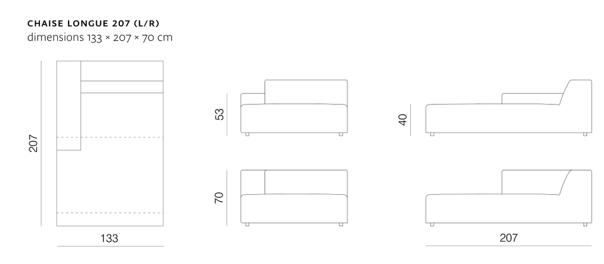 Cloud Chaise Longue 207 Module Diagram