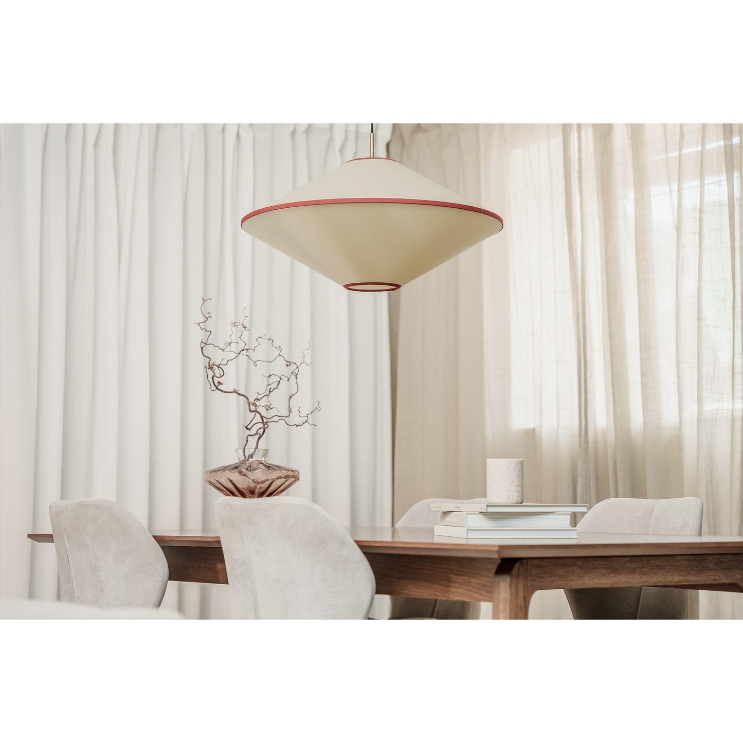 Edgeform Taft Pendant Ø52 Red/ Off-White