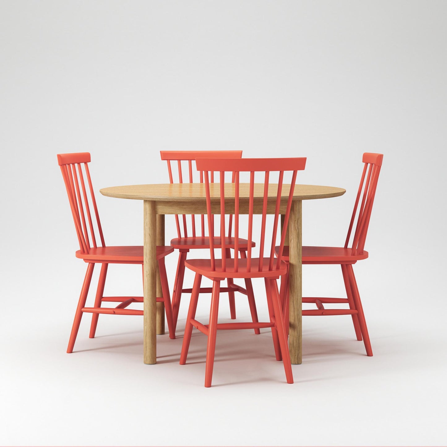 Department Wood Dining Table Set Oak/ Orange