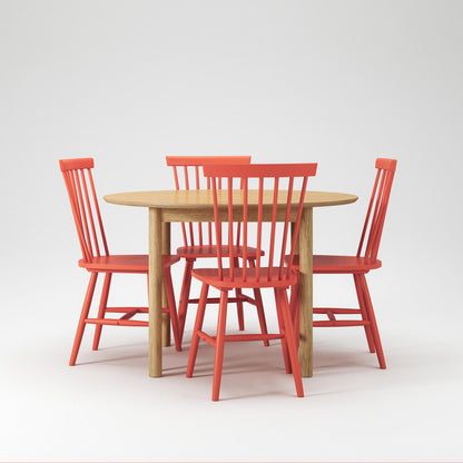 Department Wood Dining Table Set Oak/ Orange