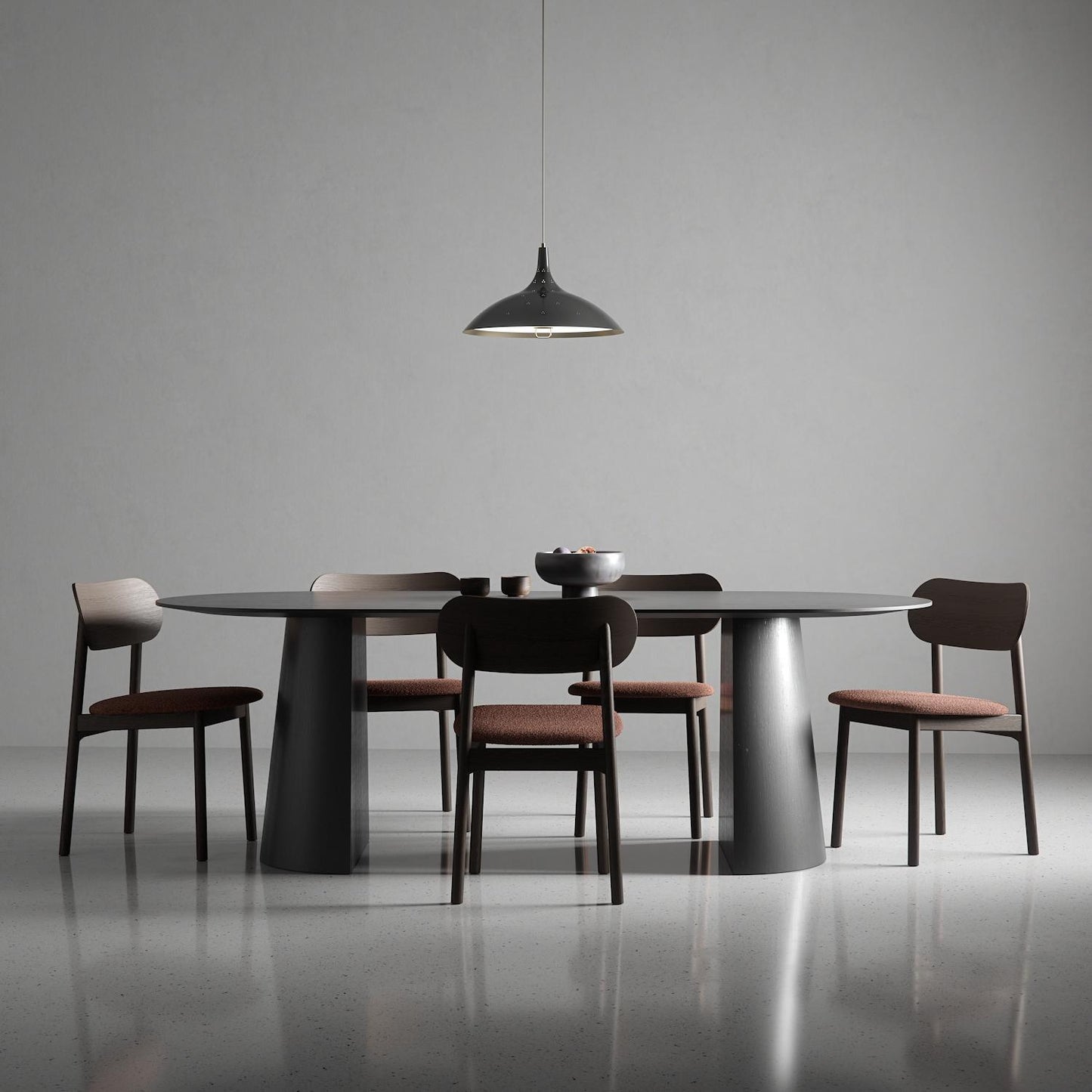 Decotique Elephant Dining Chair Dark Oak/Rust Bouclé