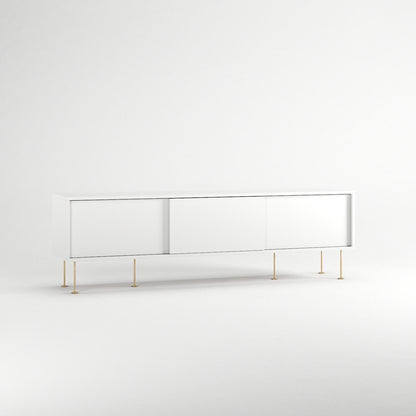 Decotique Vogue TV Bench with Legs 180 White/Brass