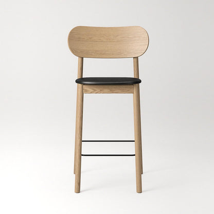 Decotique Elephant Bar Stool Natural Oak/Black Leather
