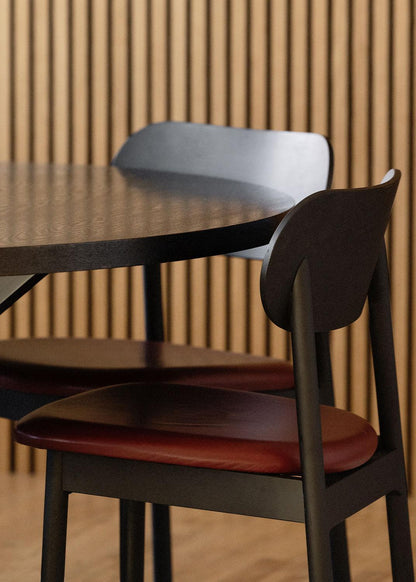 Decotique Elephant Dining Chair Dark Oak/Brown Leather