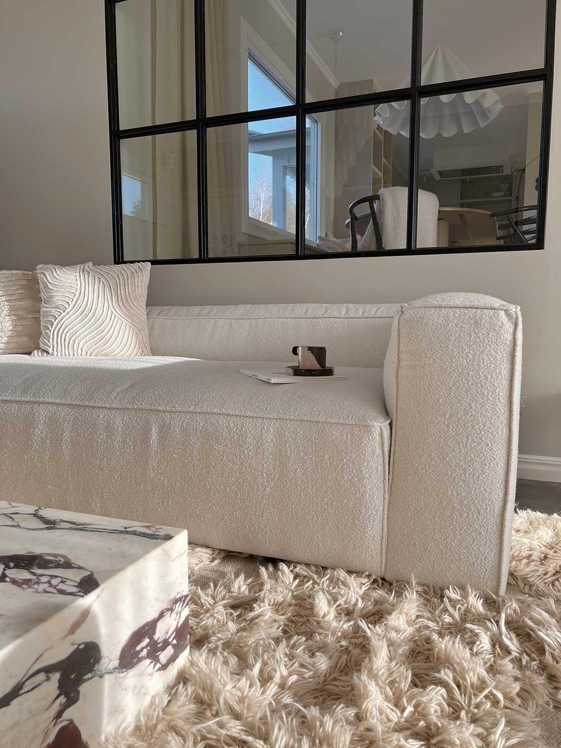 Decotique Grand 3-Seater Sofa Steam/White