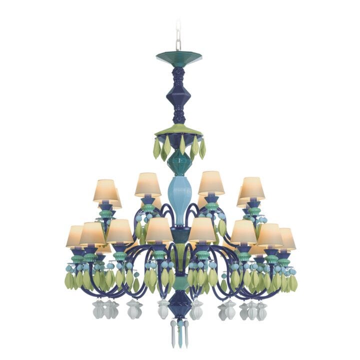 Belle de Nuit 24 Lights Chandelier by Lladró #Green (CE/UK/CCC)