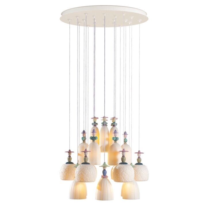 Mademoiselle 24 Lights Strolling through Blossoms Chandelier (CE/UK/CCC) by Lladró