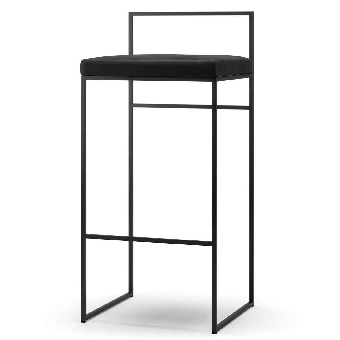 Department Bar Stool with Backrest 90 cm Black/Black Velvet