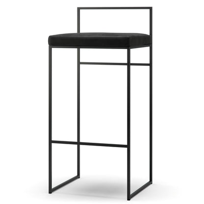 Department Bar Stool with Backrest 90 cm Black/Black Velvet