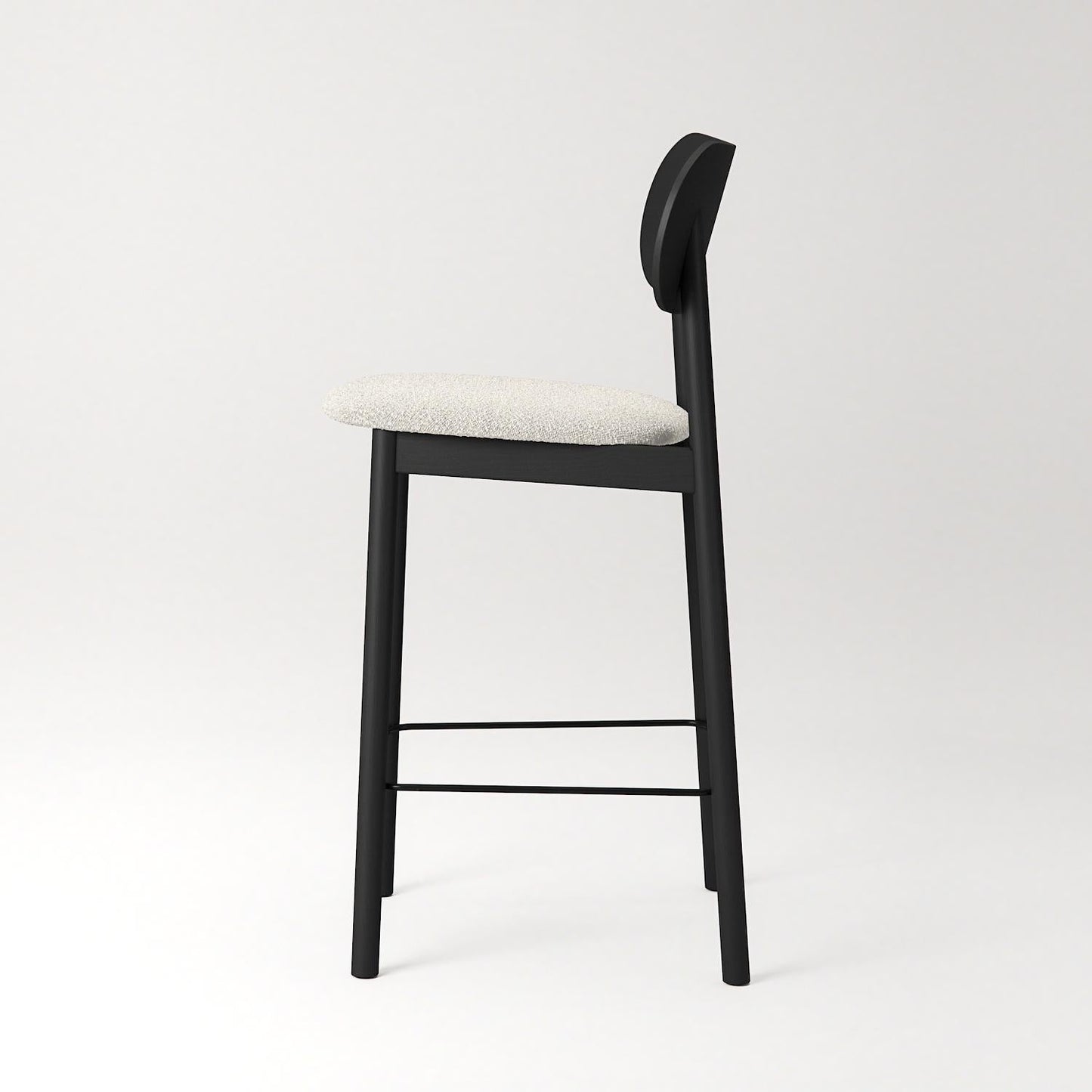 Decotique Elephant Bar Stool Black/White Bouclé