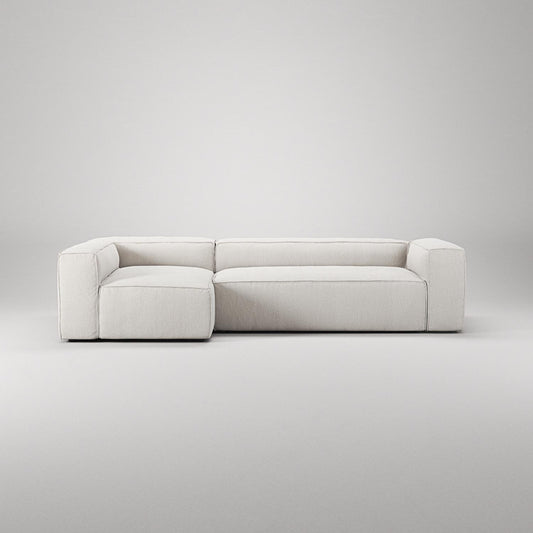 Decotique Grand 4-Seater Sofa Divan Left Steam/ White