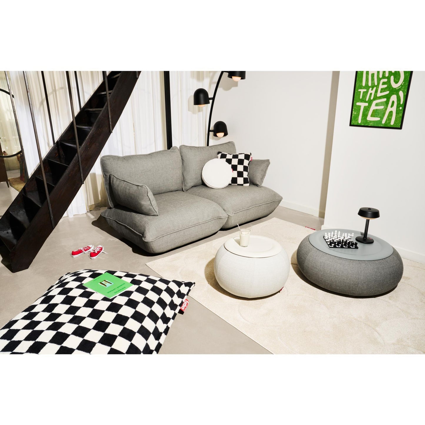 Fatboy Original Slim Teddy Beanbag Chess Black Ecru